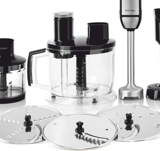 Handmixer Set - Keukenmixer Staafmixer - Eten Bereiden - Krachtige Turbofunctie - 1000 Watt - Zwart — afbeelding 4