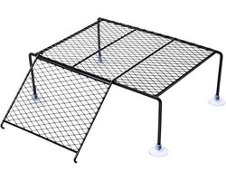 Schildpad Basking Platform - Drijvend Eiland - Rusten Klimmen - Stabiele Tankbevestiging - 32 x 23 x 11 cm - Zwart