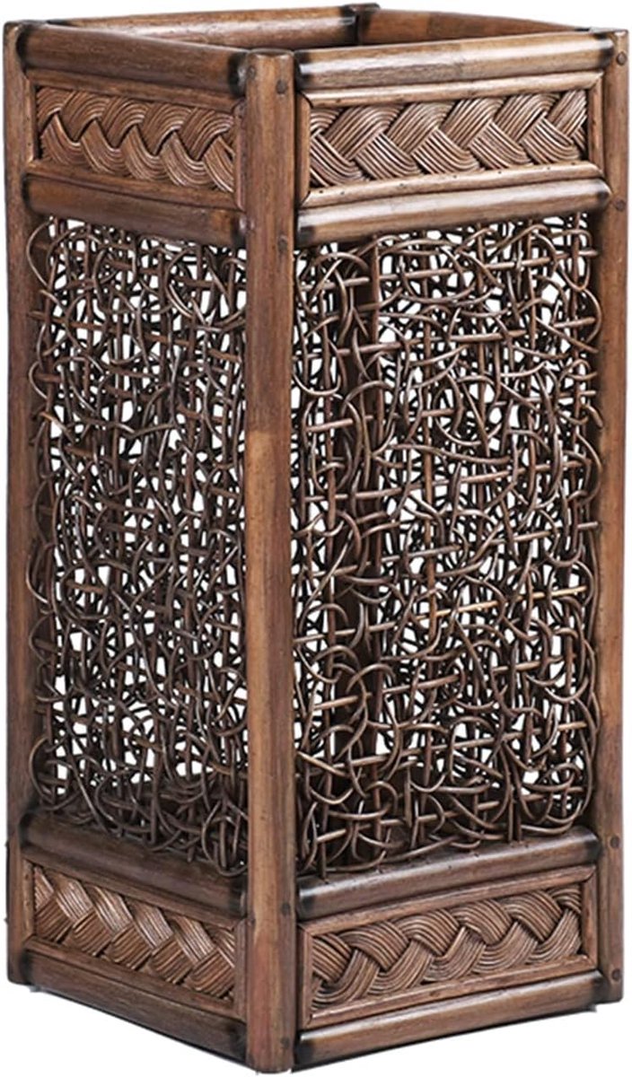 Paraplustandaard - Wandelstok Houder - Entree Organisatie - Handgeweven Rattan - 27x27x60c