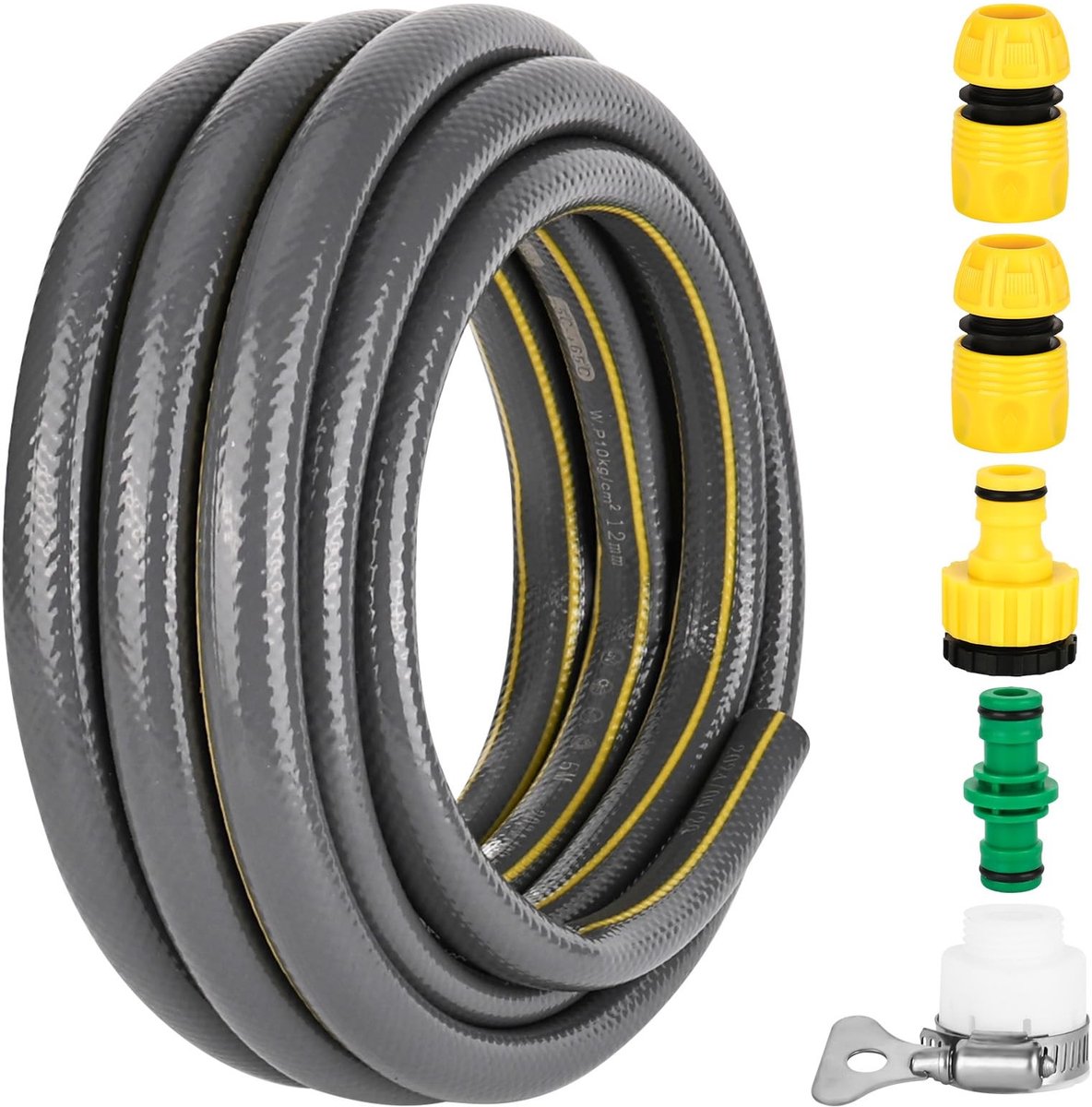 Dailygoods- Tuinslang 5 m - Flexibele Slang - Kunststof - UV-Bestendig - Knikbescherming - 12 mm/16 mm - Duurzaam en Meerlaags - Waterslang