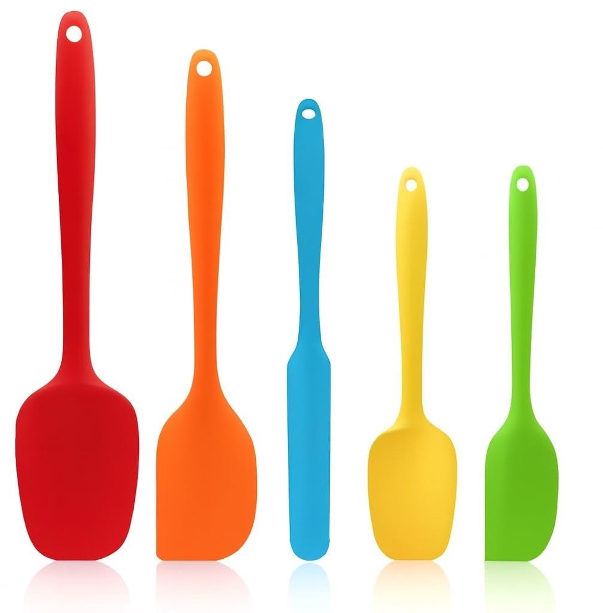 Dailygoods- Siliconen Spatelset 5-delig - Hittebestendig tot 230 °C - Siliconen Keukengerei - Antiaanbaklaag - Voedselveilig - Comfortabel Design - Keukenspaan