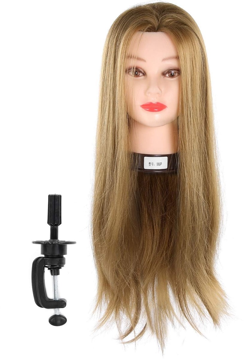 Dailygoods- Hairstyling Trainingskop - Mannequin Hoofd - Vezelhaar - Kapselstyling - Schoonheidsprofessionals - Gelijkmatig Haarvolume
