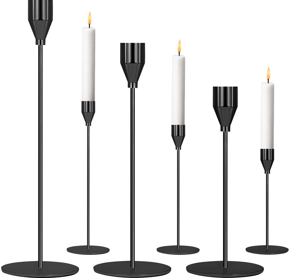 Dailygoods - Decoratieve Kandelaar voor Bruiloften - Zwart Kaarsenstandaard