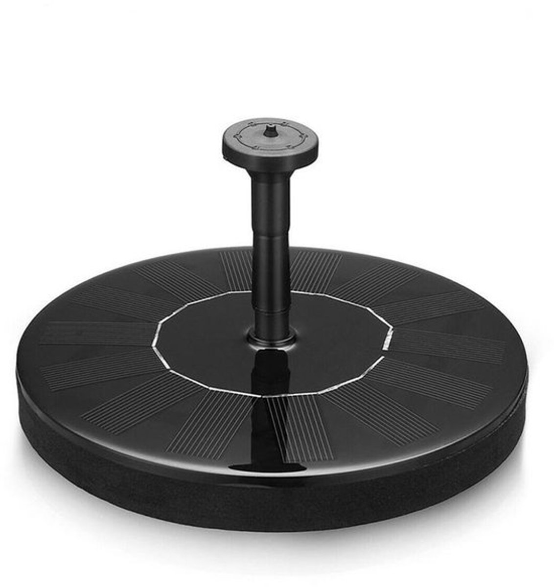 Zonne-energie fontein, vijvertuin, stromend zwembad, buitenvogeldrinkbak, tuinlandschap, kleine fontein, fonteinpomp, zonne-energie fonteinpomp voor vogeldrinkbak, geschikt voor tuin, vijver, zwembad, aquarium en buiten, rond-16CM
