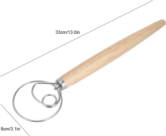 Deegmixer Set - Keuken klopper - Bakken Ingrediënten Mengen - Ergonomisch Houten Handvat - 2 Stuks - Niet Van Toepassing — afbeelding 5