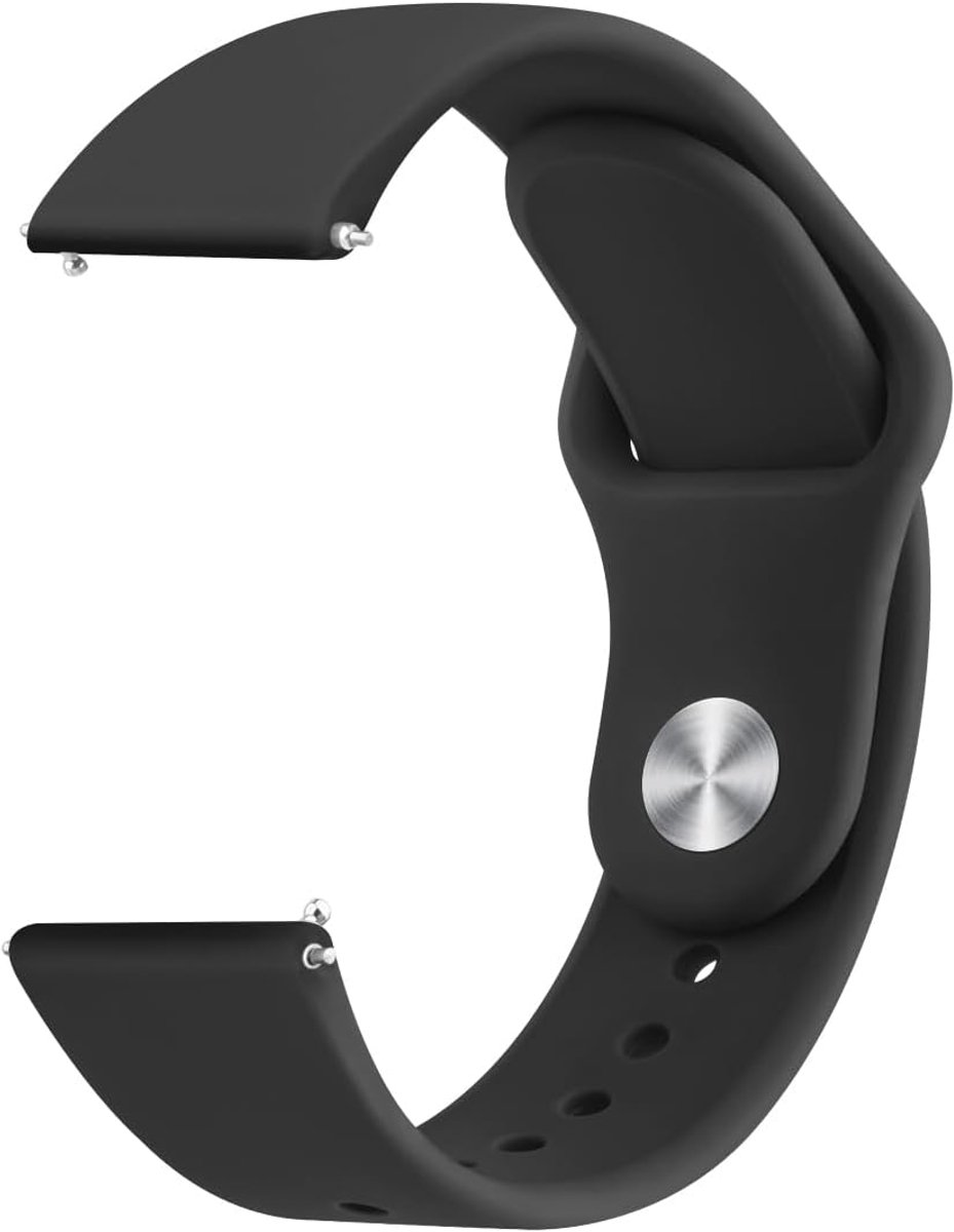 Siliconen band - Reservearmband smartwatch - Dagelijks gebruik - Snelsluiting - 22 mm - Zwart