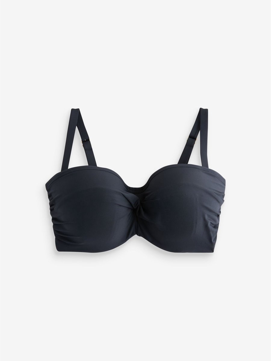 Next - Dames - F-K gedraaide bandeau-bikinitop met beugels - Zwart
