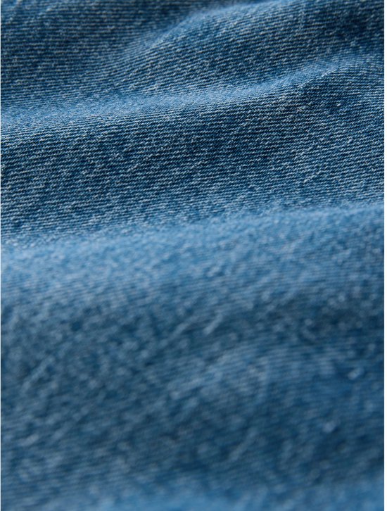 Textuur van blauwe denim stof