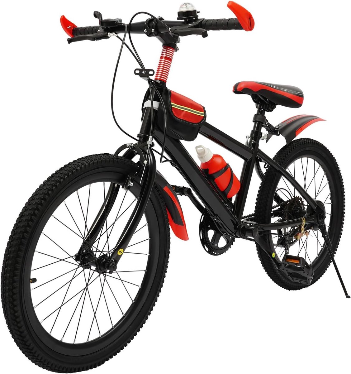 Kinder Mountainbike Stoere Fiets Avontuurlijke Ritten 7 Versnellingen Kompas 20 Inch Rood