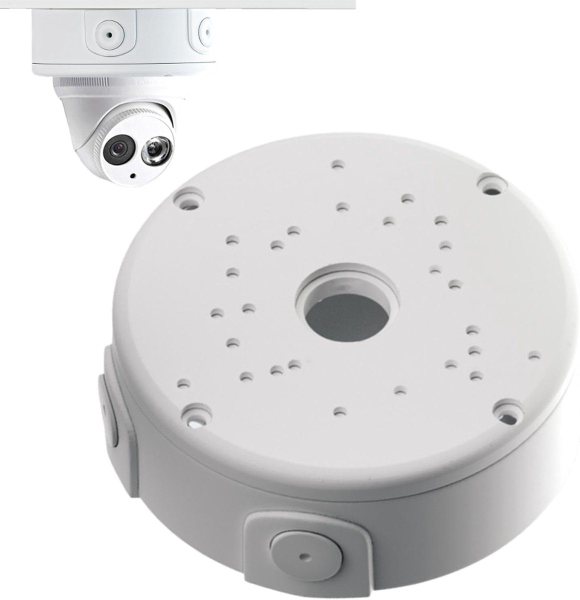 Camera Dome Behuizing - Montage Doos - Kabel Management - Geïntegreerd Ontwerp - 12 x 12 x 5.3 cm - Wit