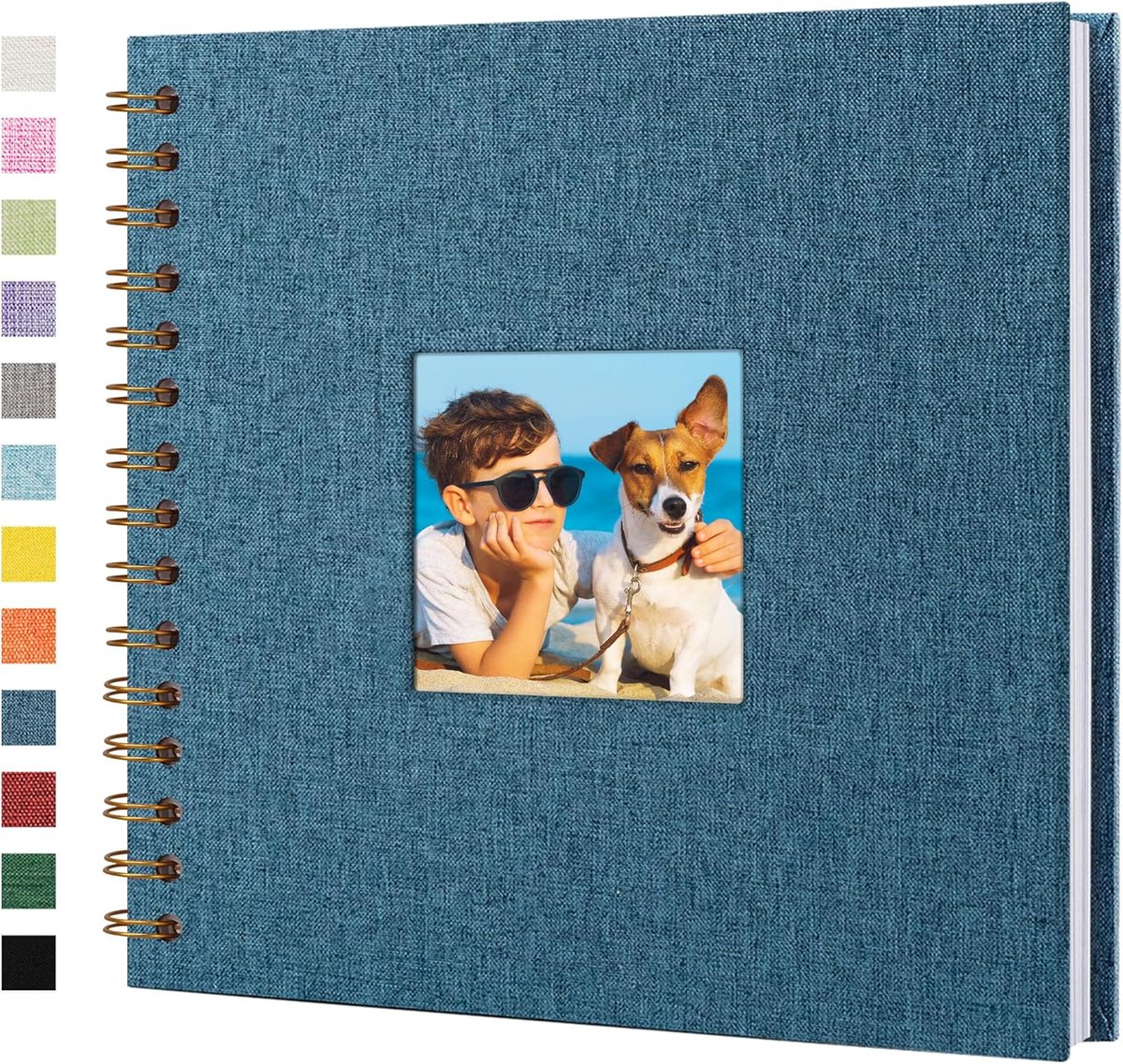SnelShoppen - Photo Book Scrapbook met Linnen Cover 20 x 20 cm, Hard Cover, 40 Pagina's, Ideaal voor Reizen, Bruiloften, Gastenboek, Kerst, Baby Showe