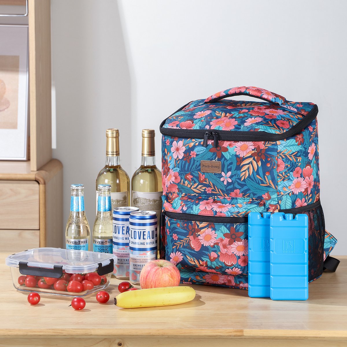 Packaway Koeltas Rugzak 25L - Incl. 2 gratis koelelementen - Incl. gratis flessenopener - Waterafstotend - Anti diefstal vak - 4 Laags geïsoleerd - Wild Garden — cadeau in Sport & Outdoor - foto 5