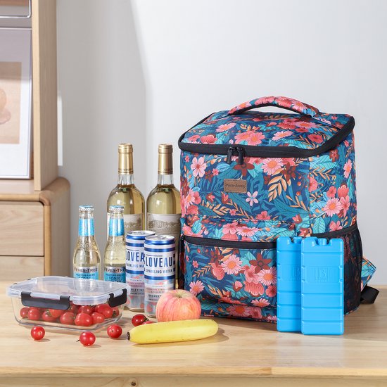 Packaway Koeltas Rugzak 25L - Incl. 2 gratis koelelementen - Incl. gratis flessenopener - Waterafstotend - Anti diefstal vak - 4 Laags geïsoleerd - Wild Garden van Packaway — afbeelding 5