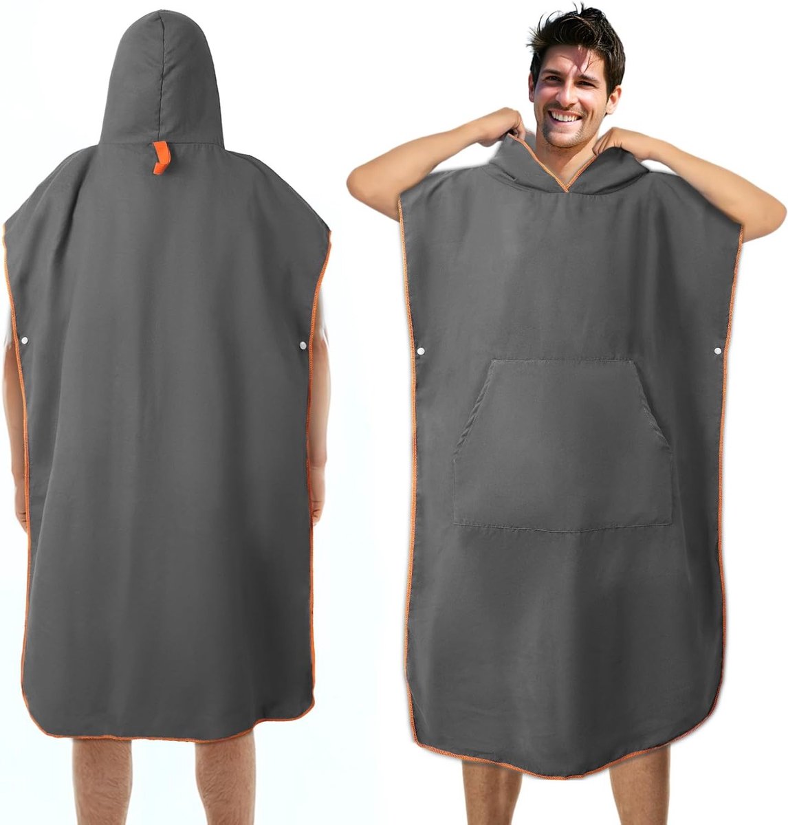 Ultralichte en Sneldrogende Badponcho voor Volwassenen, Dubbelzijdige Microvezel Surfponcho voor Gemakkelijk Aankleden, Ideaal voor Strand en Zwemmen, Groot Formaat
