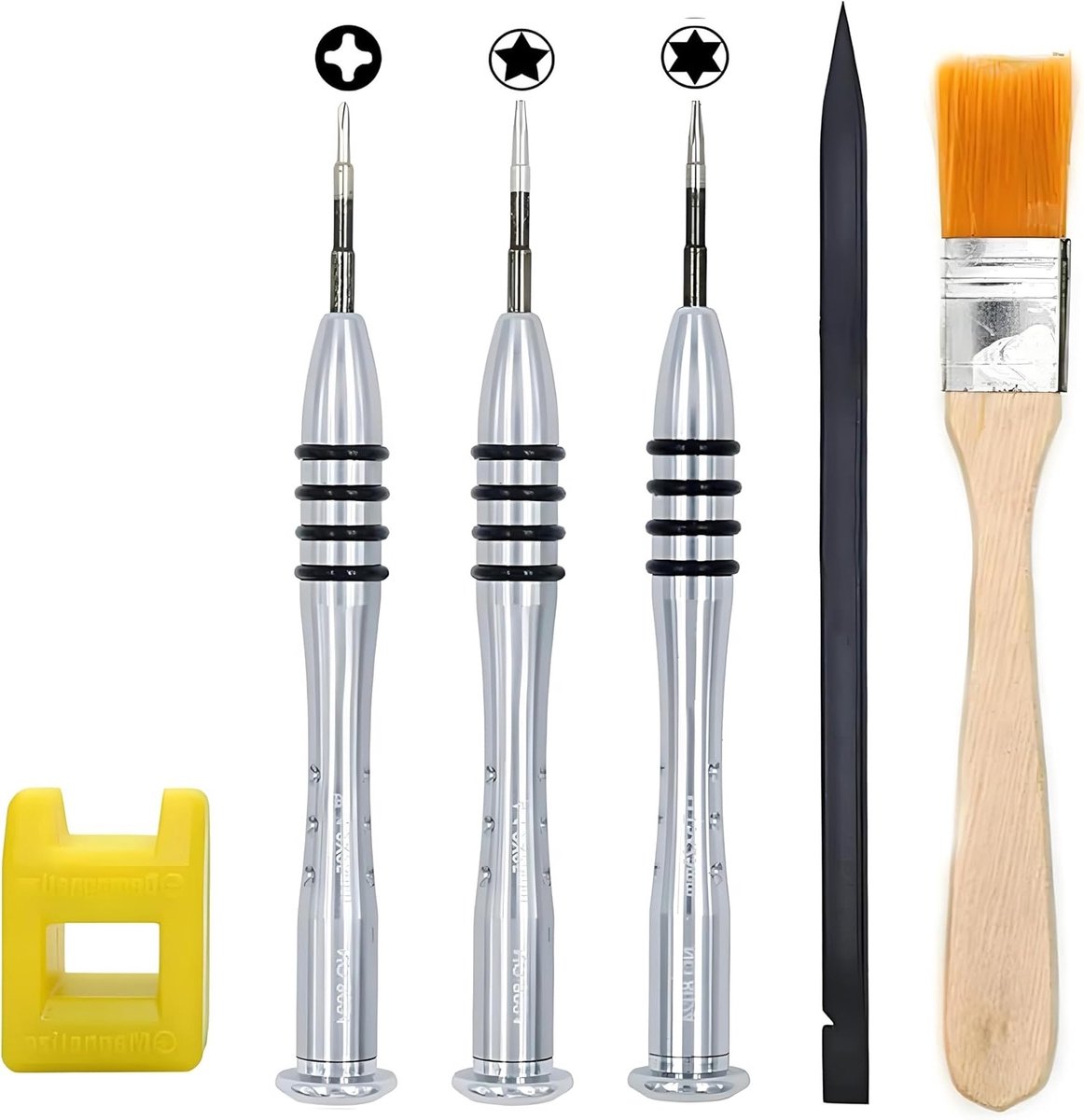 Complete 6-delige Schroevendraaierset voor MacBook Reparatie - 1.2mm P5 Pentalobe, 6-Punt T5 Torx en 1.5mm PH000 Phillips voor Air en Pro Retina 13" en 15