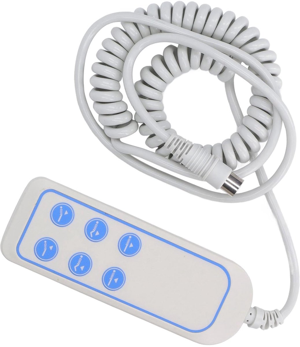 SnelShoppen - Remote Control met 6 Knoppen en 8 Pin Stekker Vervangingsbediening voor Elektrische Armstoel, Handbediening, Duurzaam PVC, Breed Toepasb