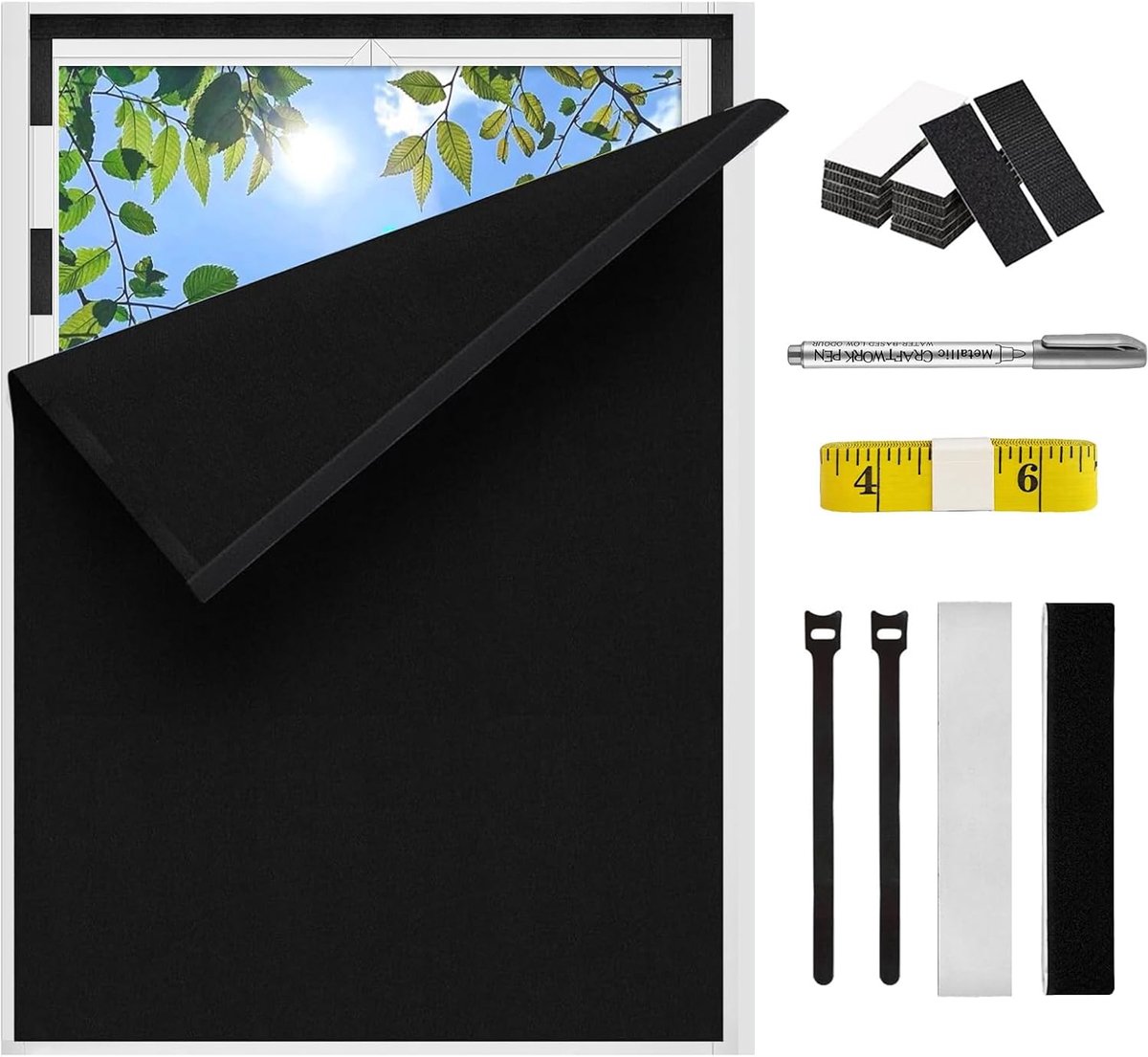 SnelShoppen - Verduisteringsrolgordijn 130 x 150 cm - Zwart - Perfect voor Slaapkamer, Woonkamer, Thuiswerkplek - Lichtdicht, Energiezuinig, Modern De