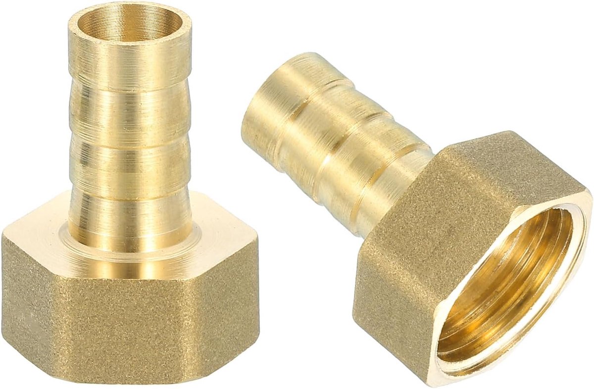 SnelShoppen - 4 Stuks 1/2 inch Tuinslang Verbinder Messing met Beugel - Hoge Kwaliteit Slangadapter voor Tuin en Mechanische Toepassingen