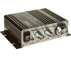 SnelShoppen - Hi-Fi Stereo Versterker, Digitale Versterker, 3A Vermogen, Zwart, Ideaal voor Thuis en Auto Audio, Laag Vervorming, Geluidsschakelaar