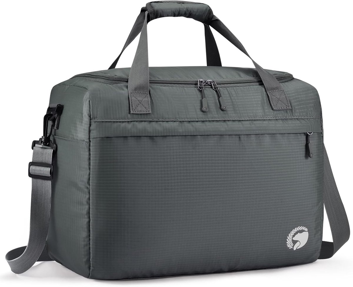 Thijox - Opvouwbare Reistas 40x30x20 cm voor Wizz Air en Vueling - Waterdichte Lichtgewicht Handbagage Koffer Tas 25L - Grijze Carry on Bagage met Sch