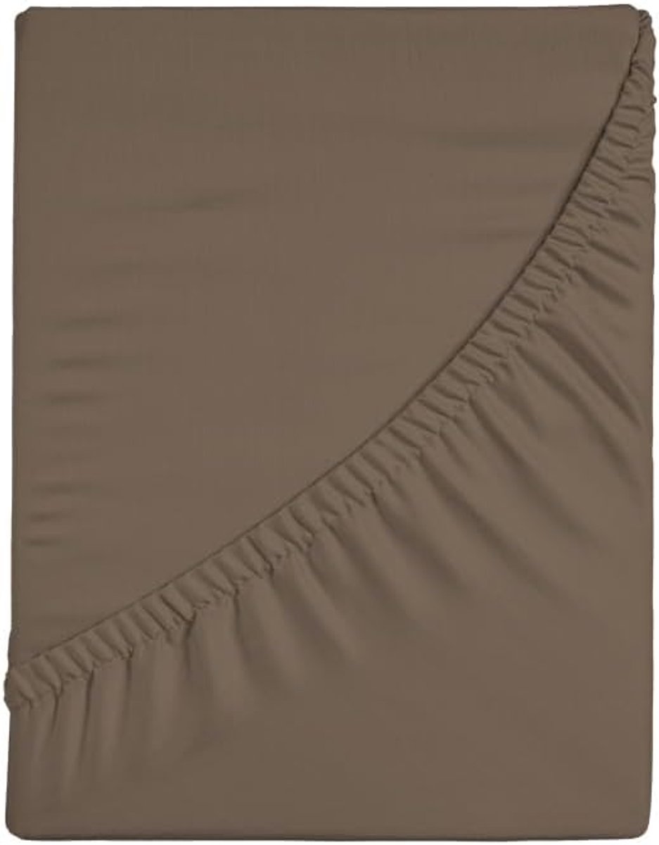 SnelShoppen - 100% Katoenen Fitted Sheet Dubbel Bed 180x200cm met Maxi Hoek van 30cm, Effen Kleur voor Comfortabele Slaap