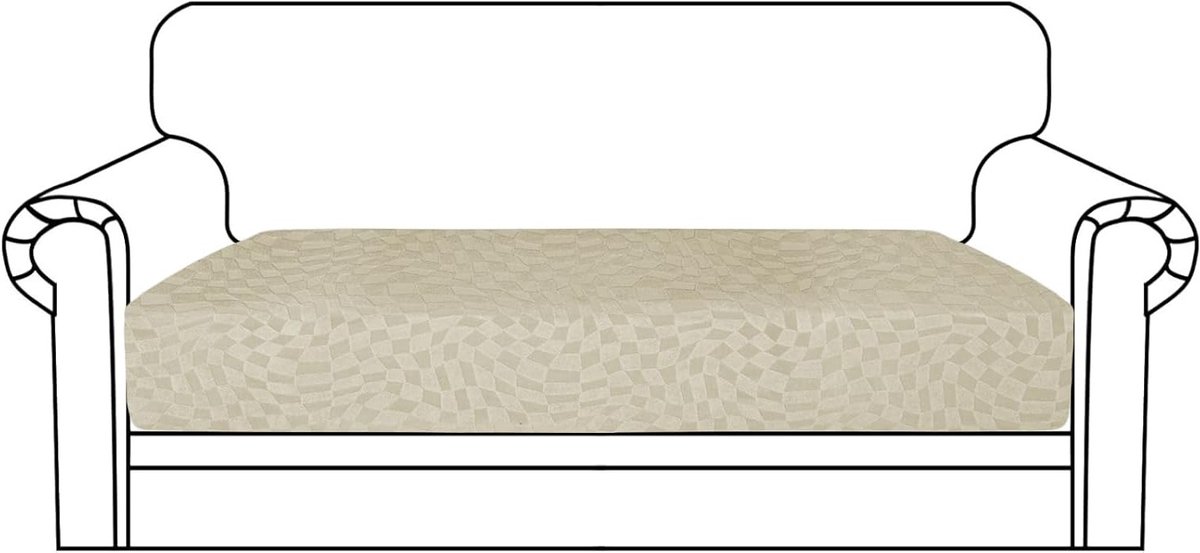 Elastische Waterdichte Kussenhoezen voor Bank - Universele Bescherming voor Huisdieren, 2-Persoons, Beige