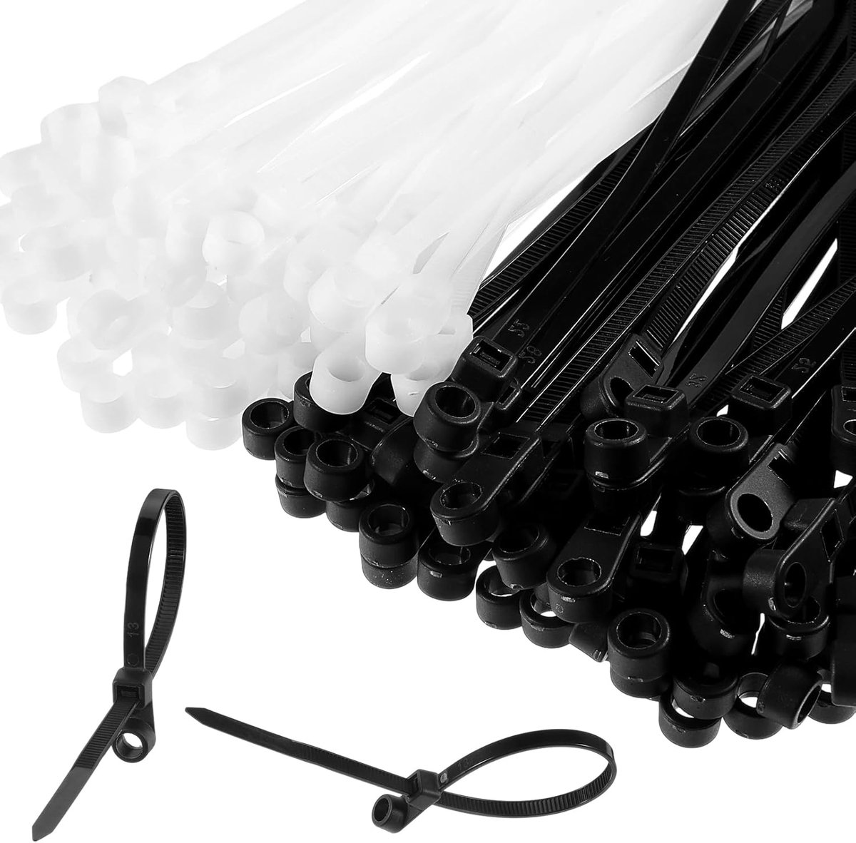 SnelShoppen - 100 Stuks Kabelbinders Nylon Kunststof Zelfvergrendelend Met Schroefgat Universele Push-Mount Voor Thuis Kantoor Tuinieren Draden