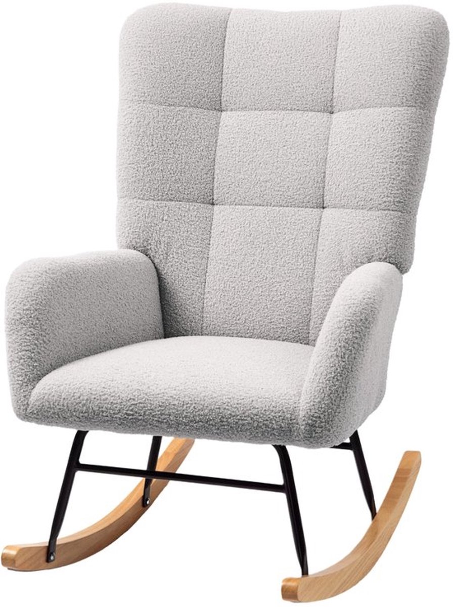 Schommelstoel – Schommelfauteuil – Relaxstoel – Loungestoel – Fauteuil – Lichtgrijs – Zach