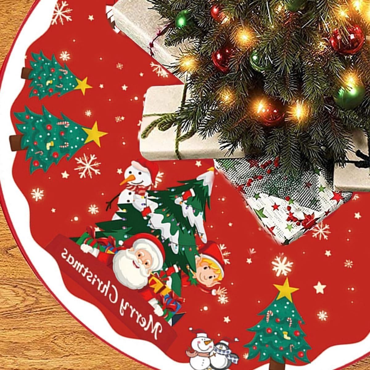 Kerstboom Dekentje, 90 cm, Rond Kerstboom Kleed, Kerstdecoratie, Boomrok, Kerstmat, Gezellige Kerstsfeer