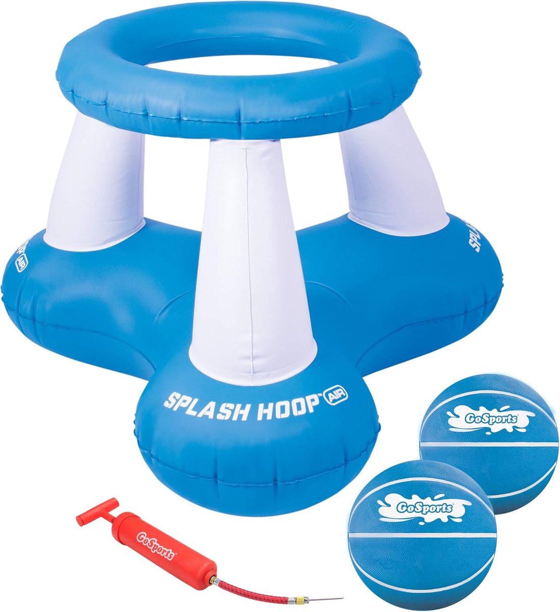 SnelShoppen - Inflatable Pool Basketball Game - GoSports Splash Hoop Air - Inclusief Drijvende Ring, 2 Water Basketballs en Pomp voor Tuin, Zwembad en