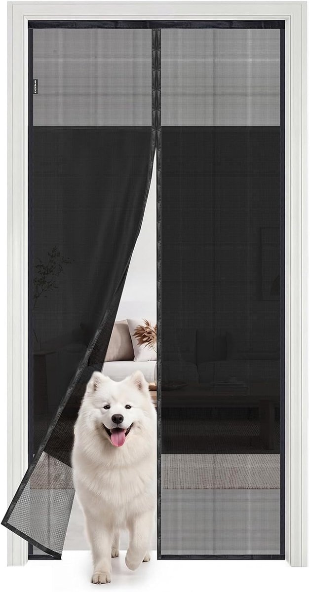 SnelShoppen - Magnetisch Deurscherm voor Privacy Bescherming, Vliegenhor Deur met Muggenscherm, 80x200cm, Ideaal voor Voor- en Achterdeur, Keuken, Sla