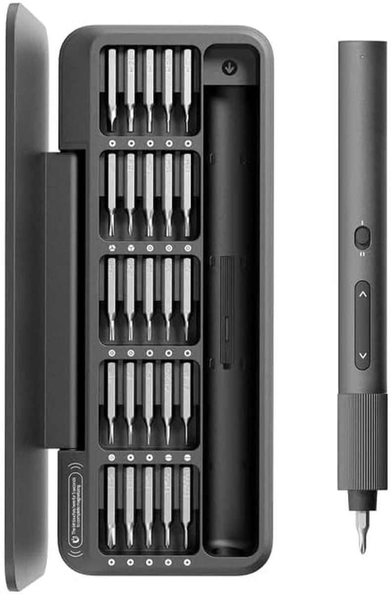 SnelShoppen - 25-in-1 Mini Elektrische Schroevendraaier Set, Precisie Gereedschap met LED en Dubbele Koppel, Professionele Reparatietools voor Technic