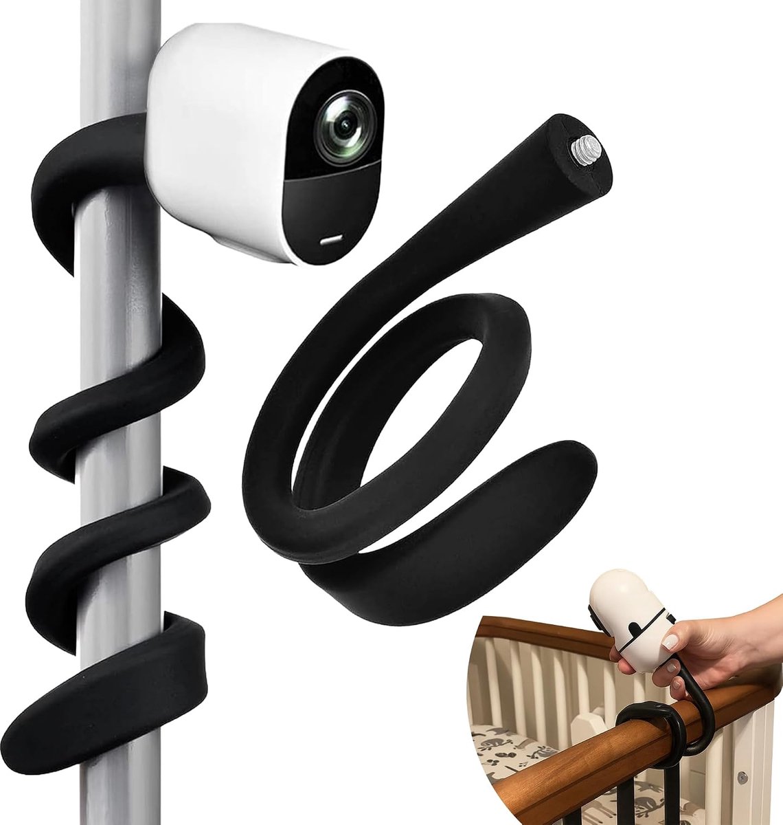 SnelShoppen - Flexibele Baby Monitor Houder Universeel, 43cm Draaiarm met 1/4 Draad voor Baby Monitor, Beveiligingscamera Ondersteuning zonder Boren v