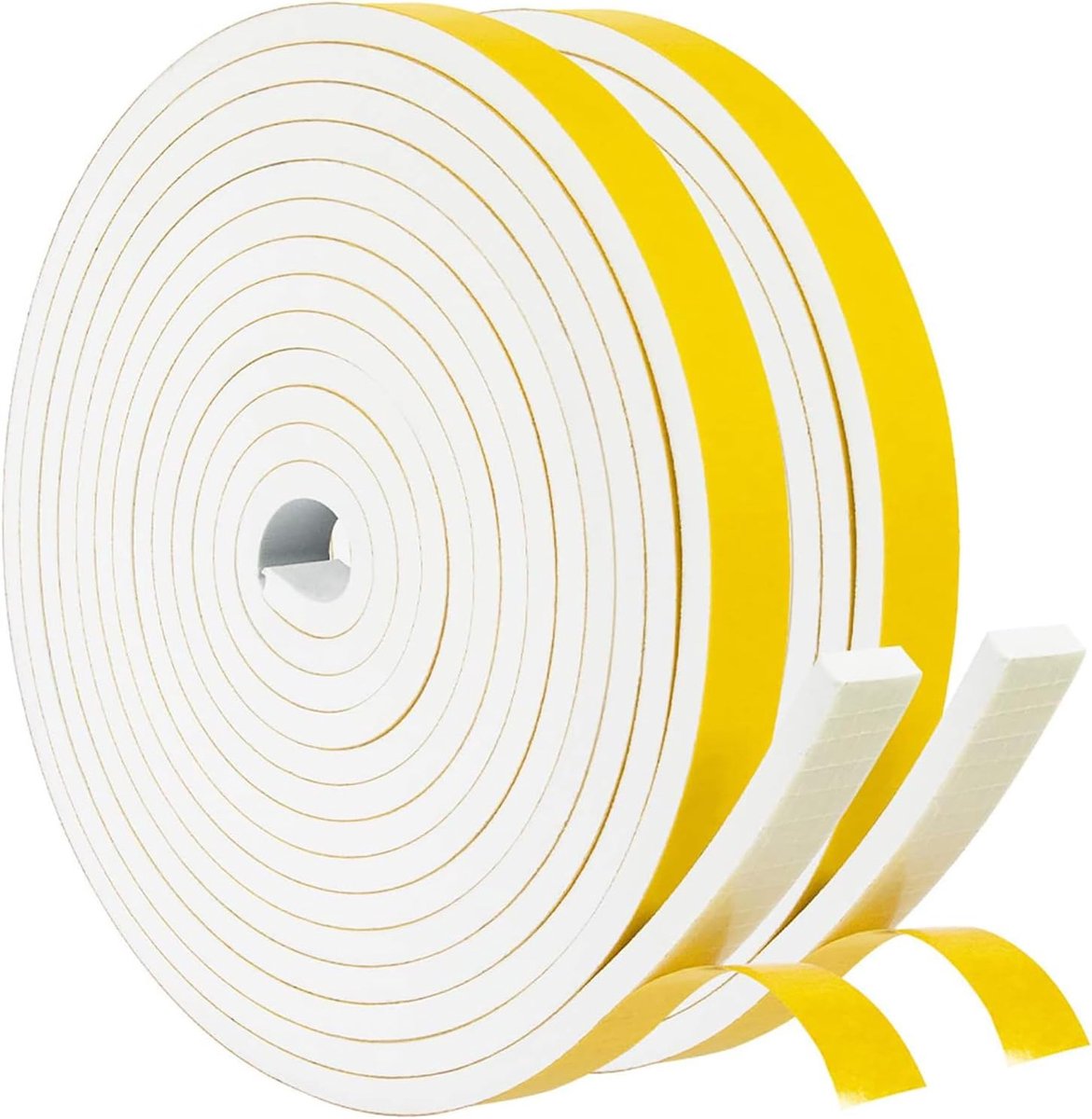 SnelShoppen - Zelfklevende Foam Afdichtband 10 x 6 mm - 2 Rollen van 10 m Wit - Raamafdichting, Deurafdichting, Isolatie en Geluiddemping voor Deuren,