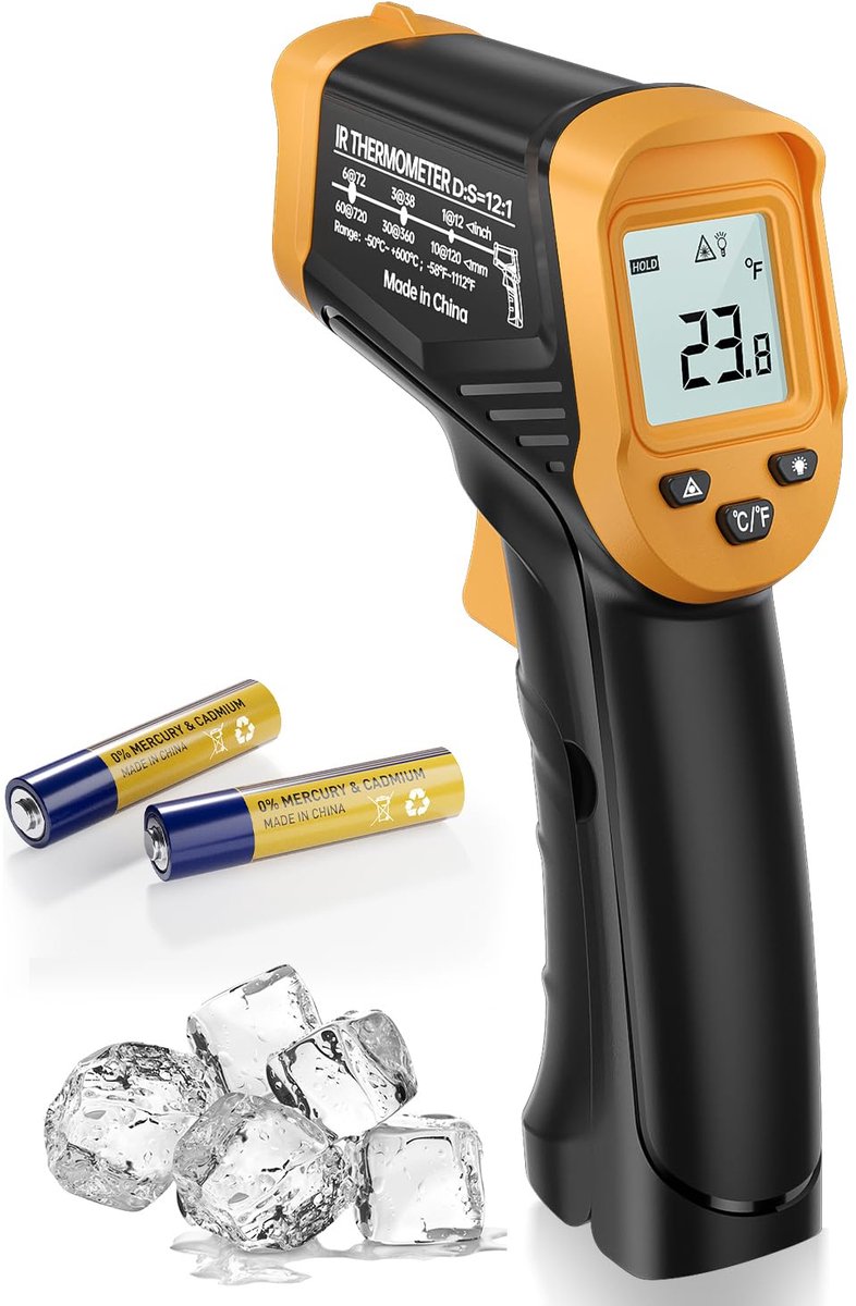 SnelShoppen - Infraroodthermometer - Digitale Temperatuurmeter - Handzaam, Nauwkeurig, Voor Binnen en Buiten Gebruik - Keuken, Tuin, Huis, Medisch - Z