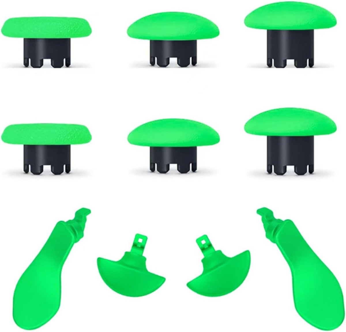 SnelShoppen - Vervangende Keycaps voor PS5 Dualsense Edge Controller - Joystick Extractie Accessoires - Groen - Duurzaam Plastic + Aluminium - Peddels
