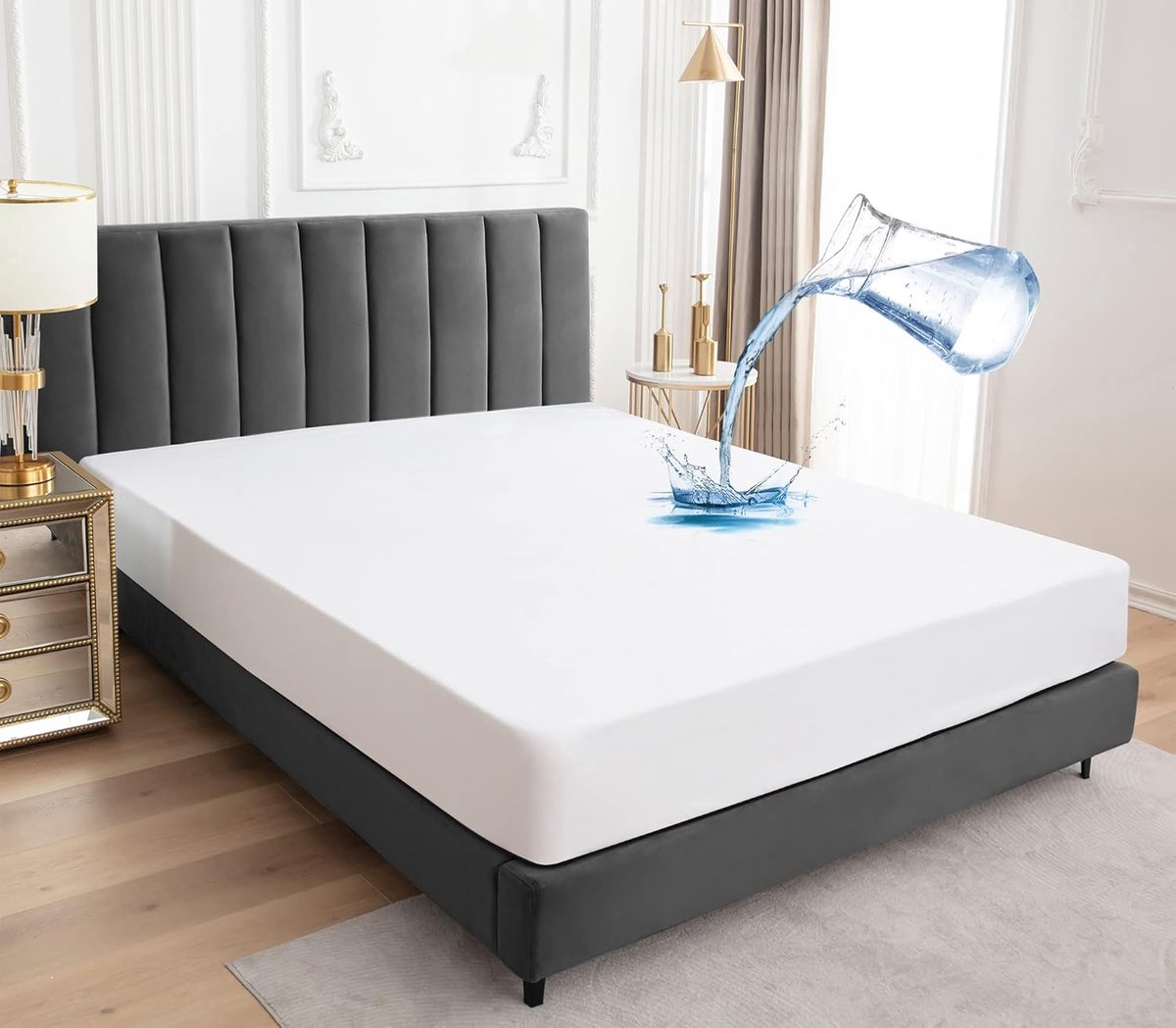 SnelShoppen - Waterdichte Matrasbeschermer 140x200cm - Ademend Matrashoes - Vochtbestendige Fitted Sheets - Wit - Geschikt voor Kinderen en Huisdieren