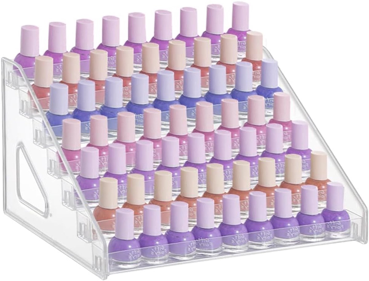 SnelShoppen - RANJIMA Nagellak Organizer 7 Laags, Acryl Display Rack, Duidelijke Make-up Organizer voor Nagellak, Make-up, Kantoor, Thuisgebruik, Tran