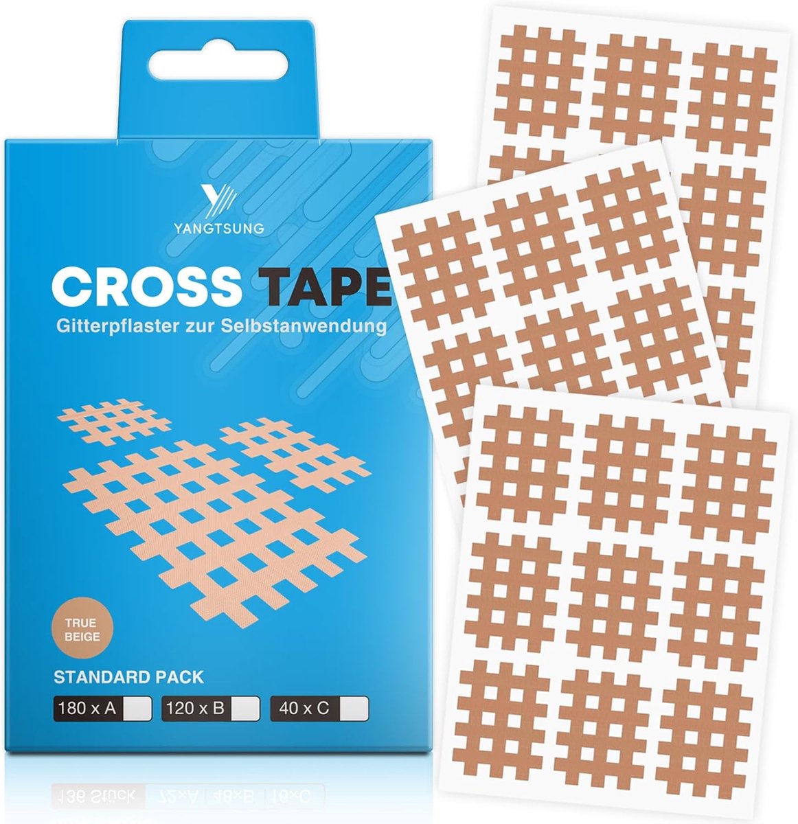 SnelShoppen - Cross Tape 180 stuks - Waterdichte Acupunctuur Plakband - Hechting voor Spier- en Peespijn - Effectieve Zelfgenezing - Ideaal voor Ontsp