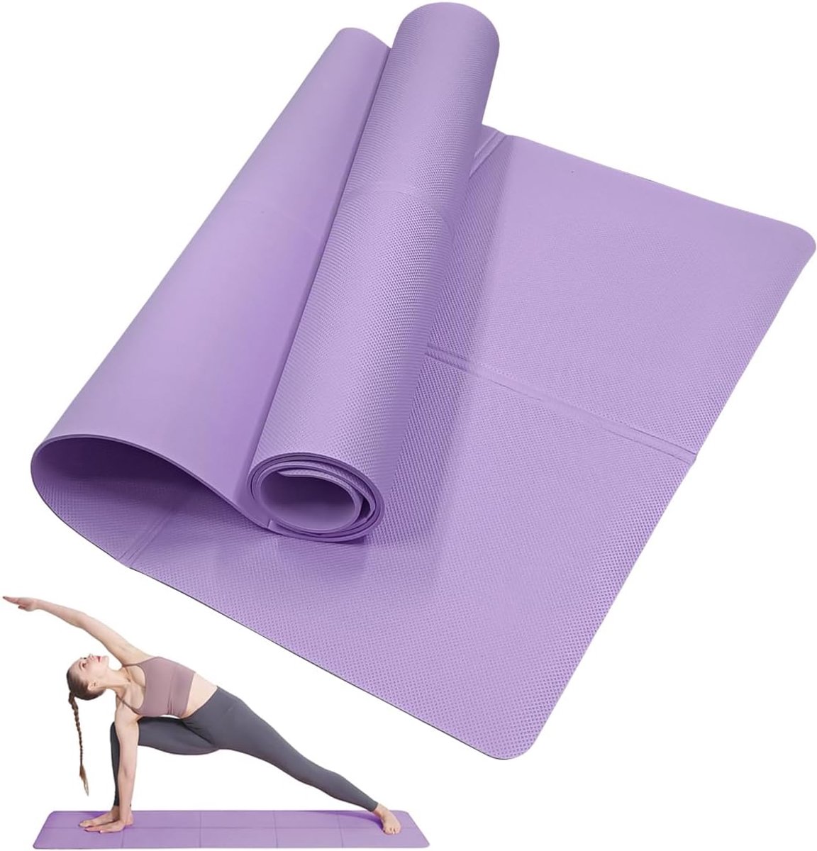 SnelShoppen - Yoga Mat voor Dames en Heren, Vouwbare 4mm EVA Fitnessmat, Antislip Gymnastiekmat voor Yoga, Pilates, Training, Buiten, Kamperen, Reizen