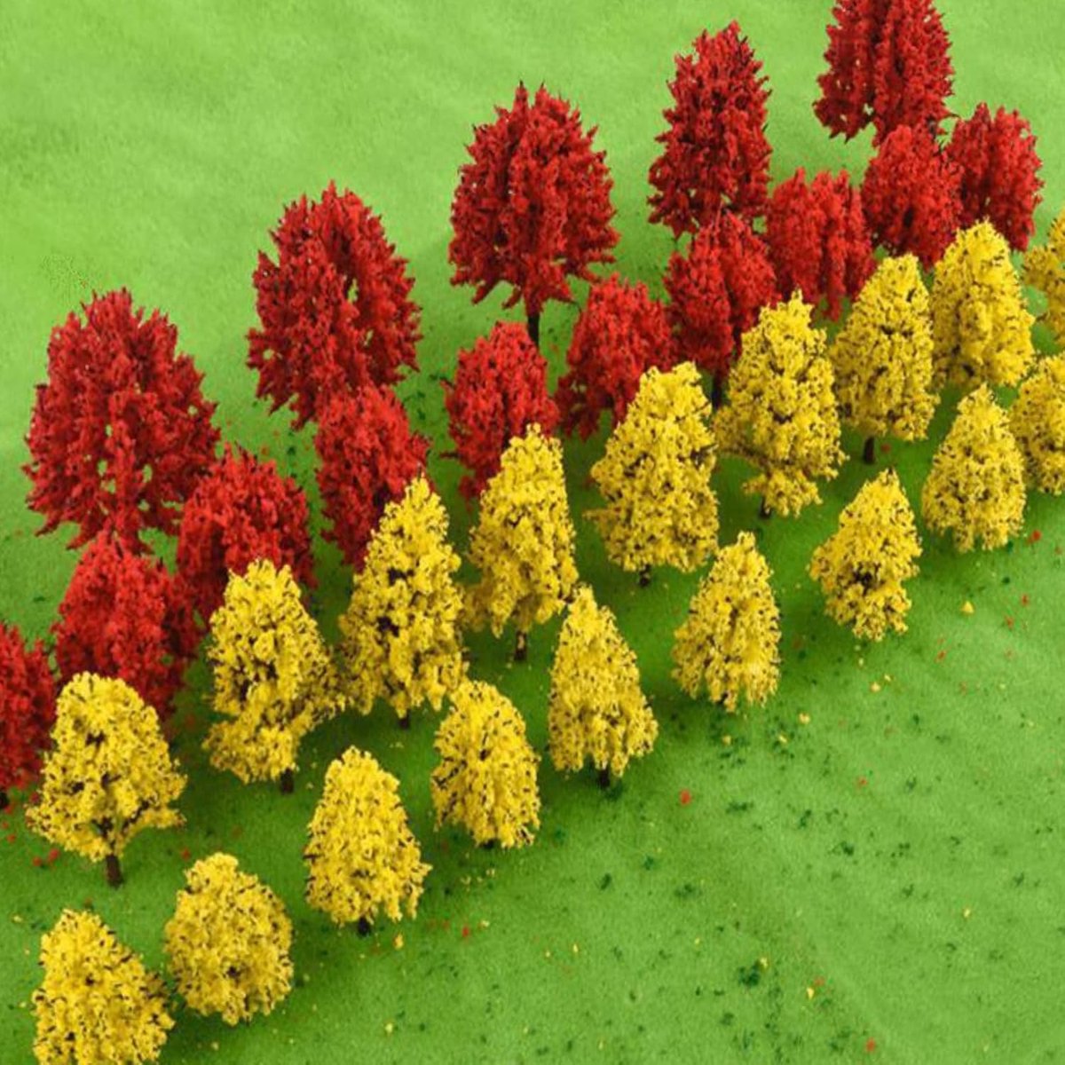 SnelShoppen - 40pcs Model Bomen voor Landschapsbouw, 8-10cm Gemengde Bomen, Plastic Diorama Bomen voor DIY Tuin, Modelspoor, Realistische Decoratie
