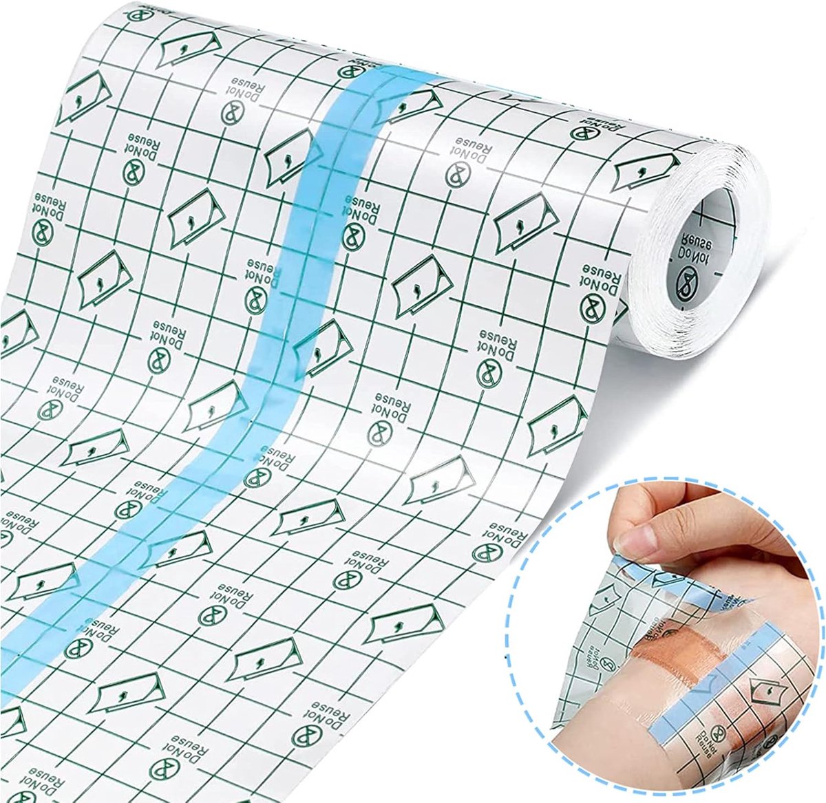 SnelShoppen - Transparant Waterdicht Plakband - Medisch Plakband - 5m Rol - 3-Laags PU-Folie - Ideaal voor Wondverzorging, Camping, Keuken en Kinderen