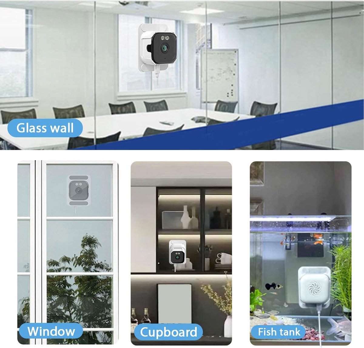 SnelShoppen - 2K 3MP Raamcamera met Dual-band WiFi en Bluetooth, Nachtzicht in Kleur, Beweging Detectie, Real-time Meldingen, 2-Weg Audio, Zelfklevend