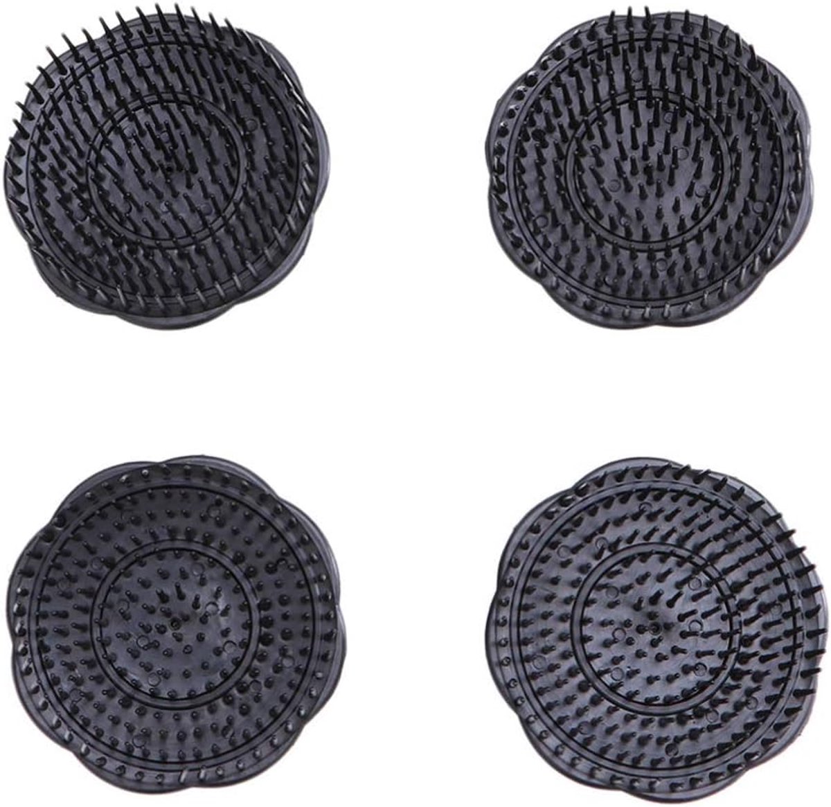SnelShoppen - 4-delige Hoofdmassage Borstel Set - Scalp Massage Brush - Plastic Haarverzorging - Zwart - Gebruik voor Douche en Lichaamsmassage