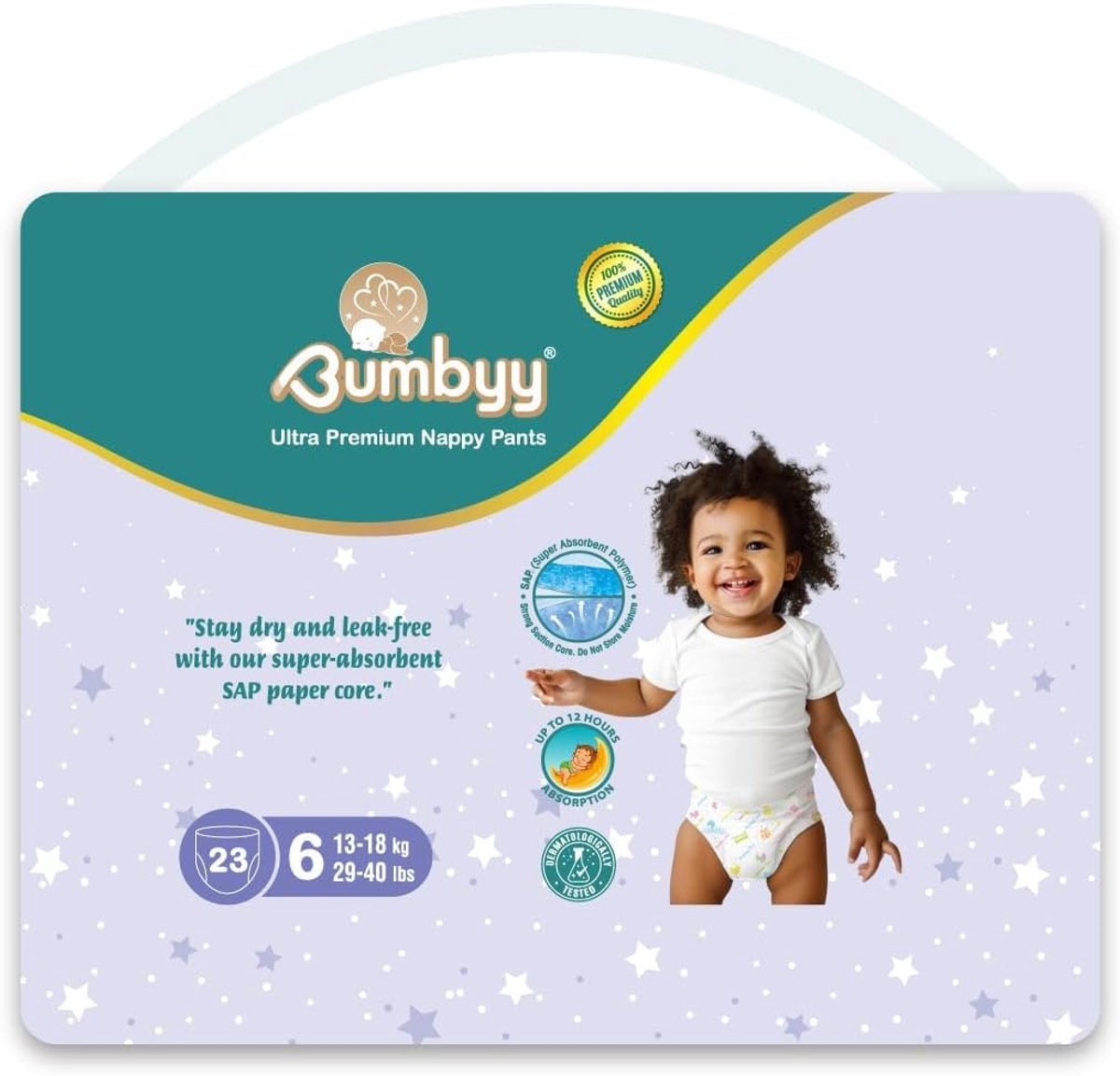 SnelShoppen - Premium Nappy Pants - Baby Luiers Maat 6 (13-18 kg) - Ultra-Absorberende Pull-Ups - Chemisch Vrij, Hypoallergeen, Dermatologisch Getest,