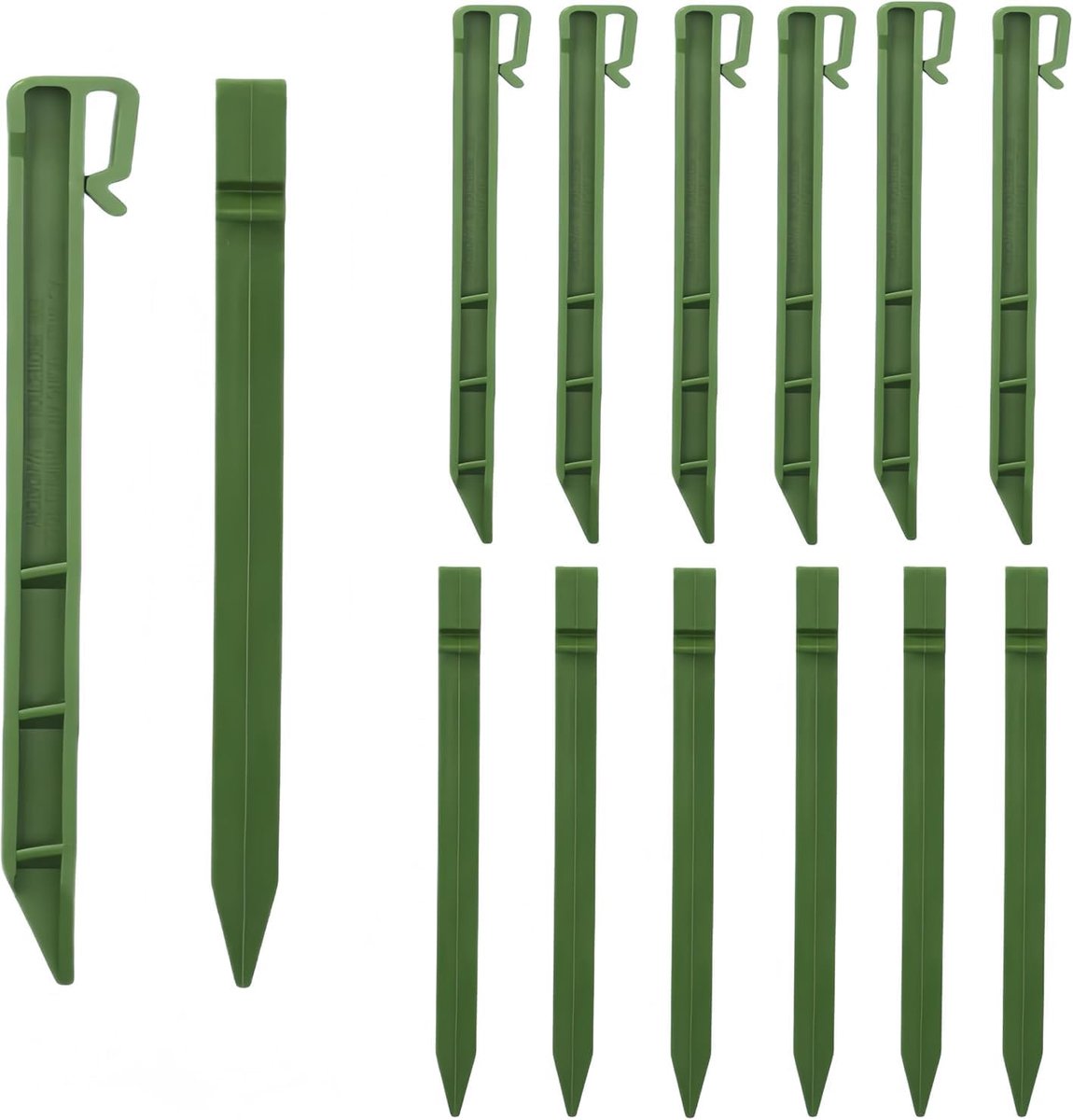 SnelShoppen - 30 Stuks Tuin Pinnen 24.5 cm Kunststof Grondankers voor Patio Afgrenzing en Tuin Tenten (Groen)