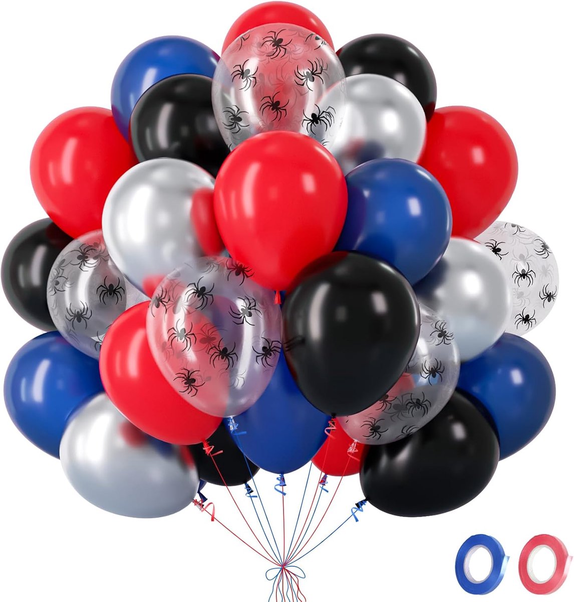 SnelShoppen - 62 Stuks Rode Zwarte Blauwe Ballonnen Zakdoeken - Feest, Verjaardag, Kinderen, Tuin, Kleding - Multifunctionele Handdoekjes