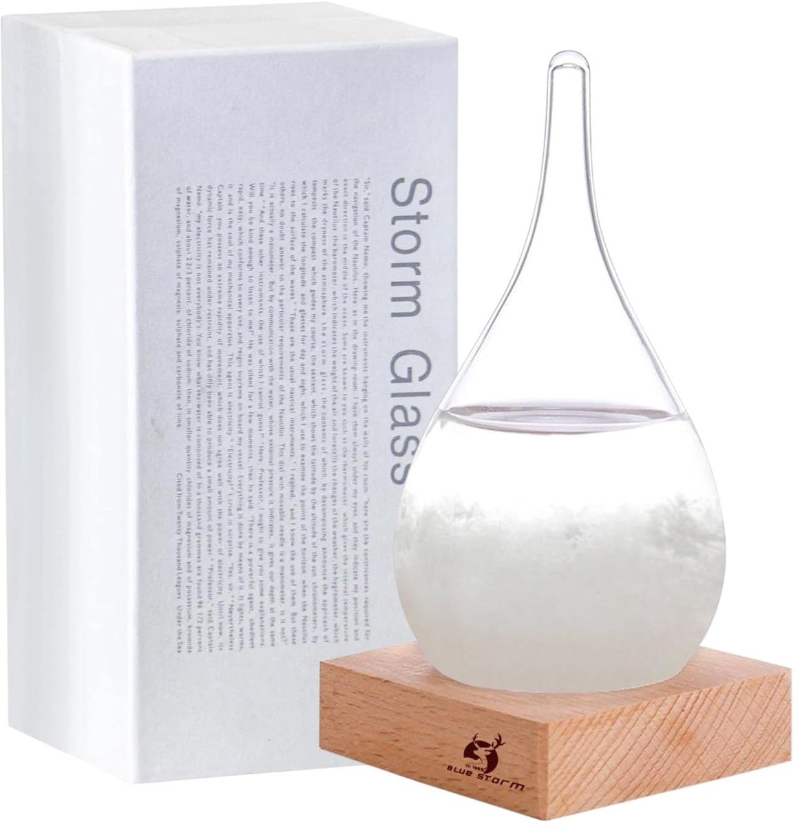 SnelShoppen - Storm Glass - Creatieve Waterdruppels Barometer - Weer Voorspeller - Unieke Decoratie voor Thuis en Kantoor - Kleine Kerstcadeau - 13,7