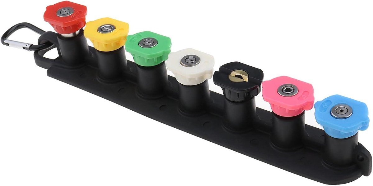 SnelShoppen - 7PCS Hoge Druk Waterpistool Spuitmond Tips met Nozzle Houder 1/4 Inch Snelle Verbinding 4000 PSI Accessoires voor Tuin en Schoonmaak