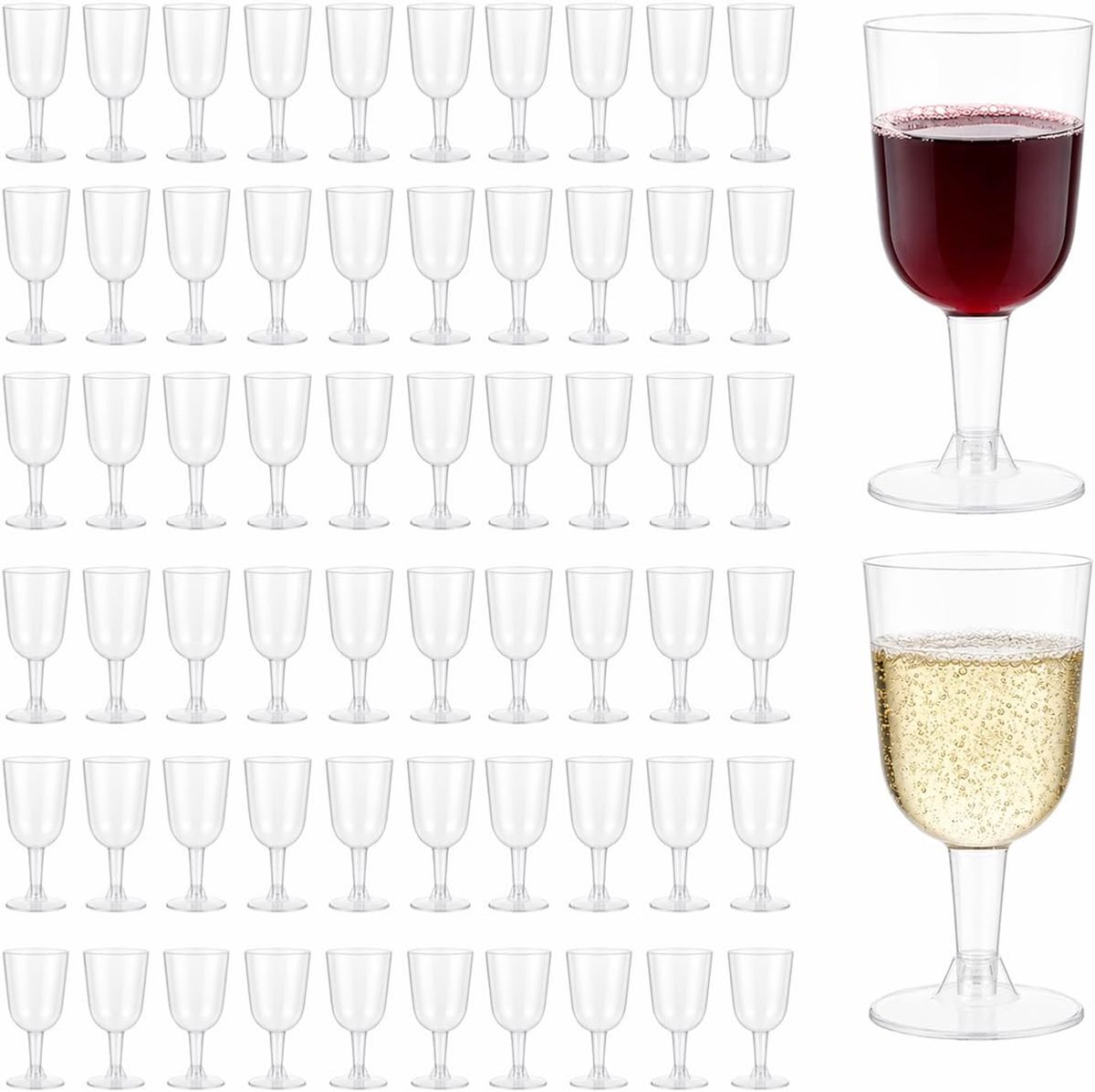 SnelShoppen - Plastic Champagne Glazen 175 ml, Herbruikbaar, Transparant, 96 Stuks - Ideaal voor Feesten, Bruiloften, Cocktails, Stapelbaar en Breukbe